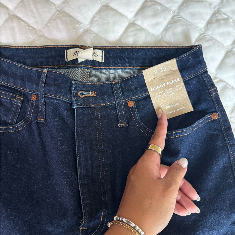 Madewell Women's Skinny Flare Jeans - Dark Blue